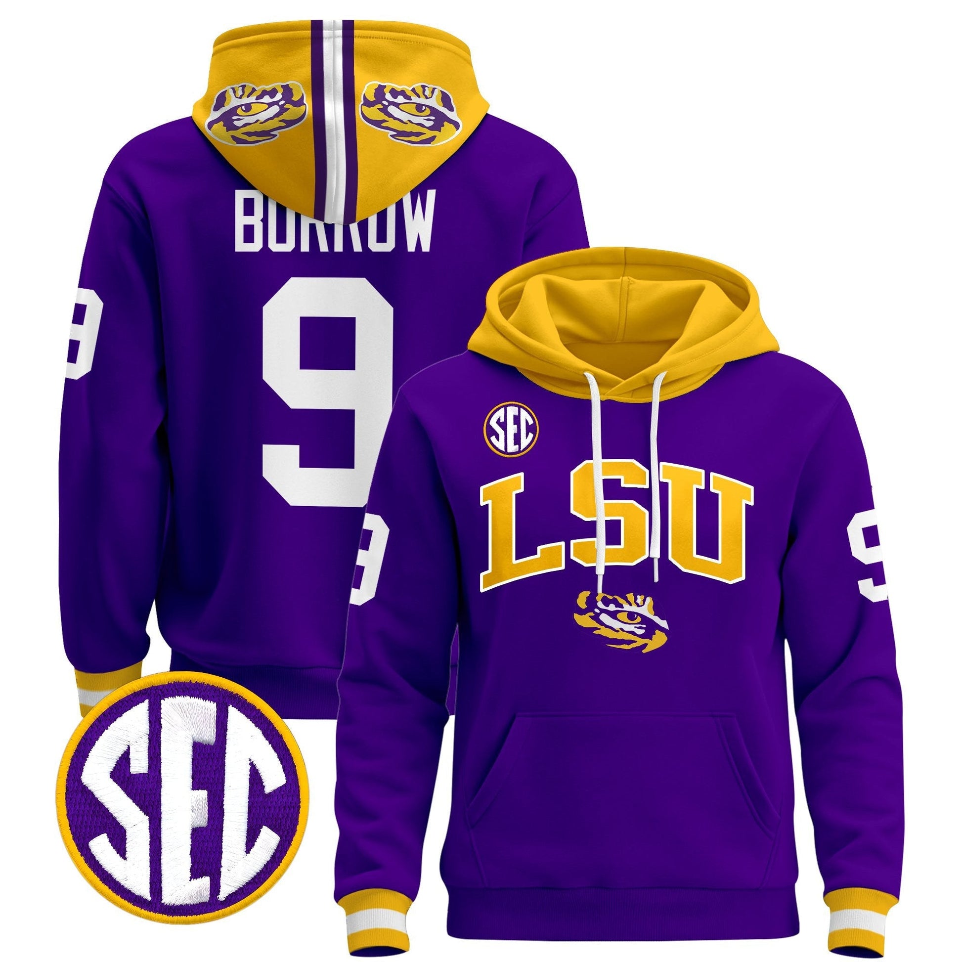 Men's LSU Tigers 2025 Premium Pullover Hoodie V2 - All Stitched