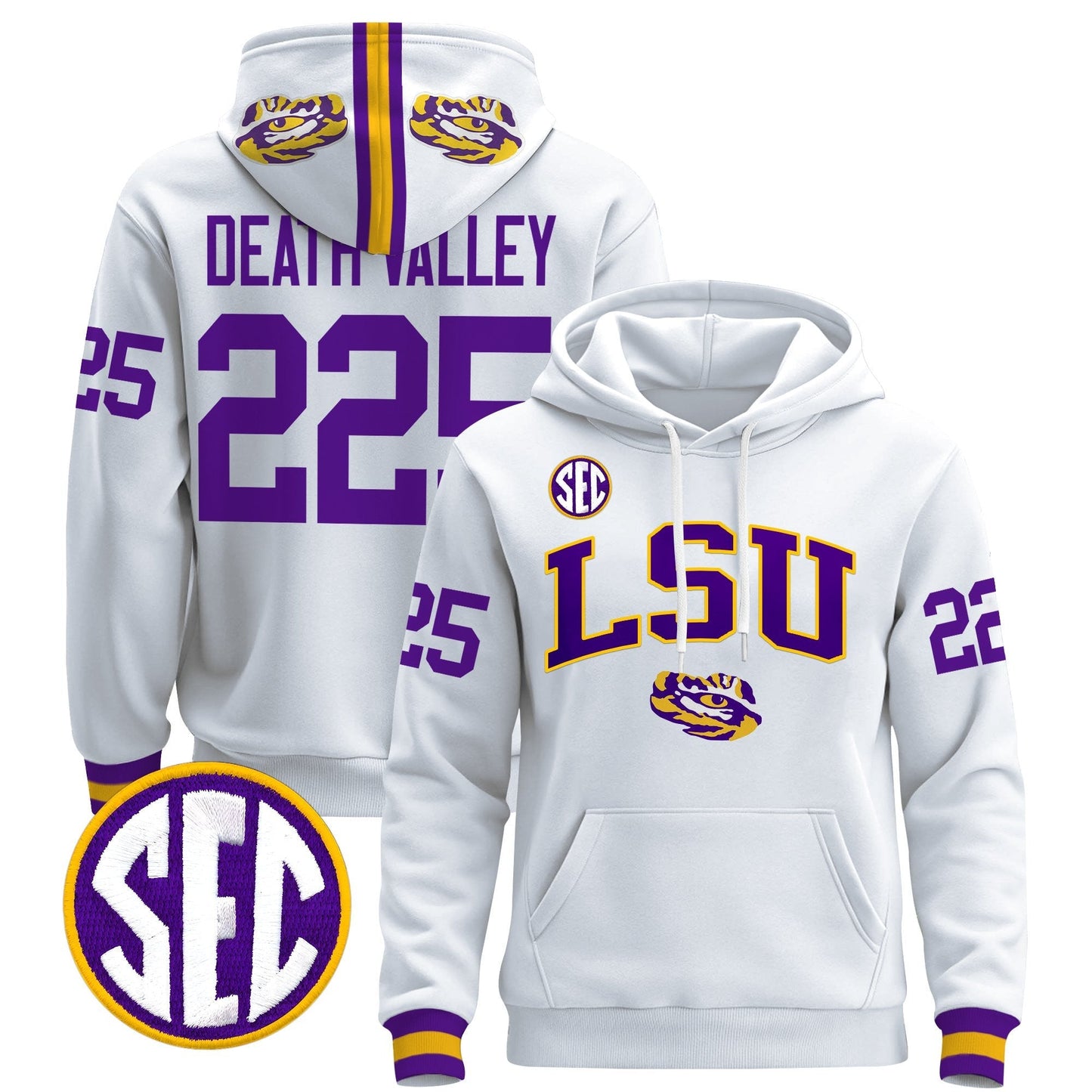 Men's LSU Tigers 2025 Premium Pullover Hoodie V2 - All Stitched