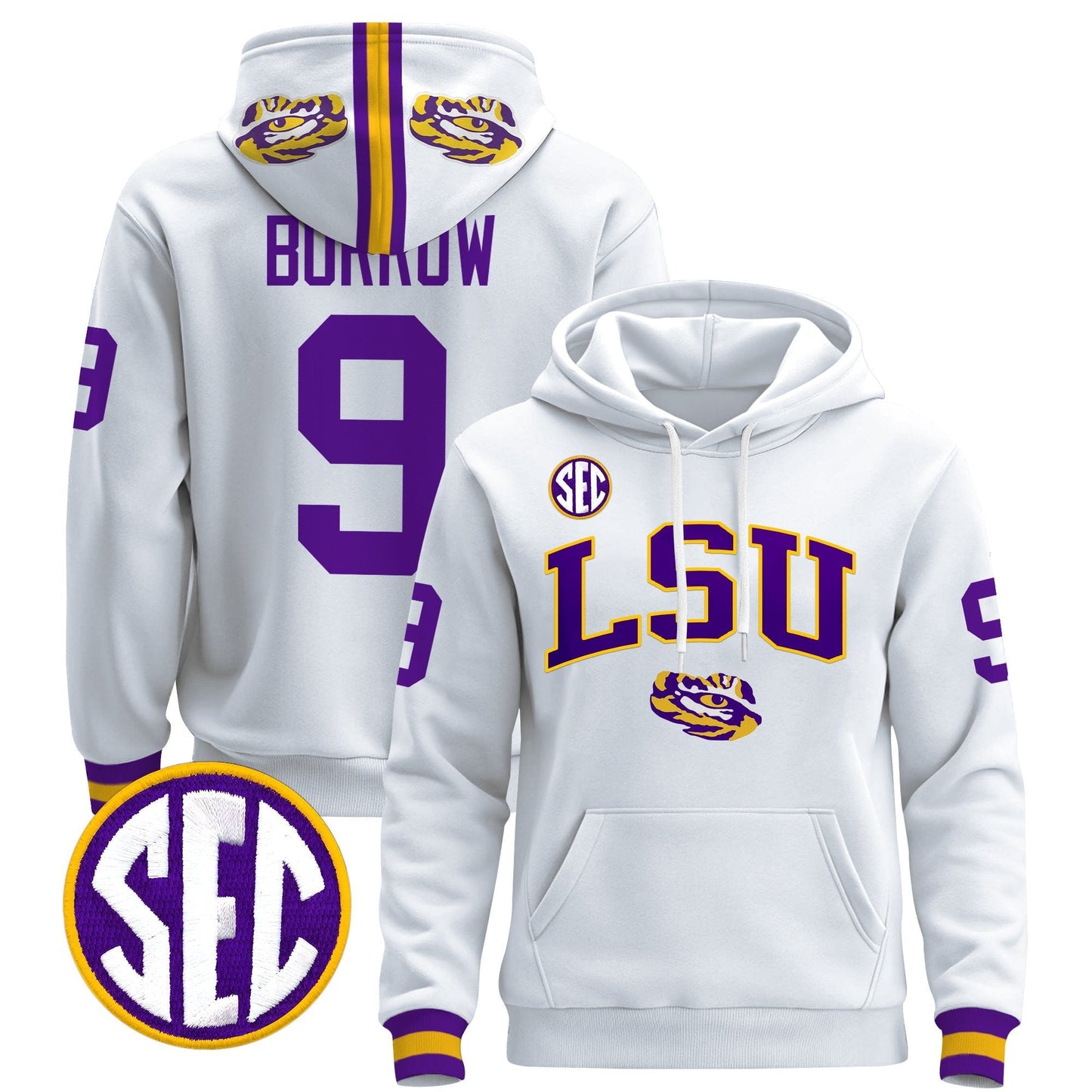 Men's LSU Tigers 2025 Premium Pullover Hoodie V2 - All Stitched