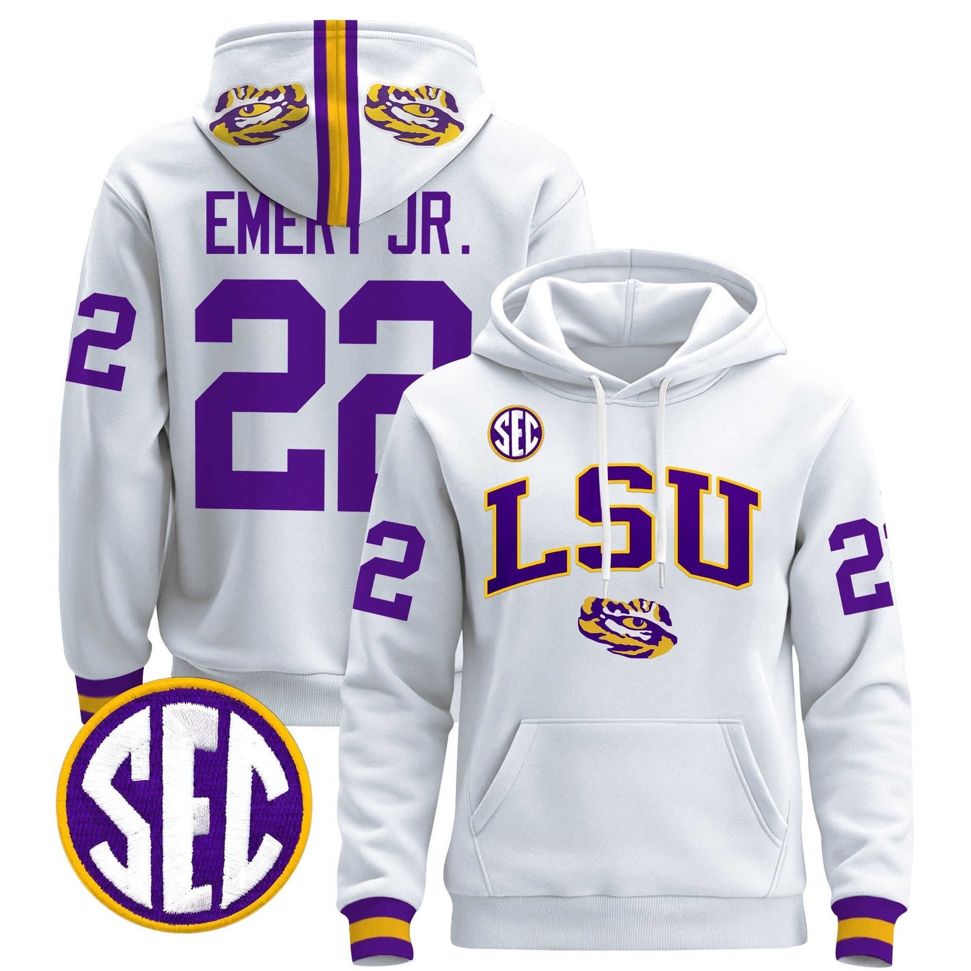 Men's LSU Tigers 2025 Premium Pullover Hoodie V2 - All Stitched
