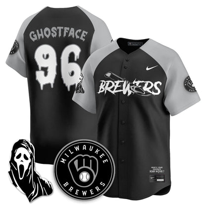 Men's Milwaukee Brewers "Scream Ghostface" Jersey - All Stitched