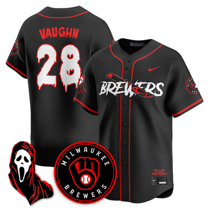 Men's Milwaukee Brewers "Scream Ghostface" Jersey - All Stitched