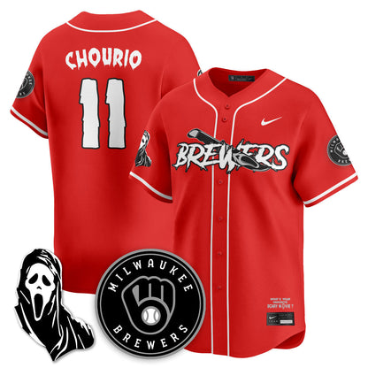 Men's Milwaukee Brewers "Scream Ghostface" Jersey - All Stitched