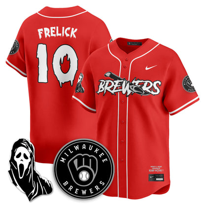 Men's Milwaukee Brewers "Scream Ghostface" Jersey - All Stitched