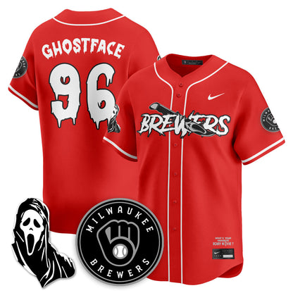 Men's Milwaukee Brewers "Scream Ghostface" Jersey - All Stitched
