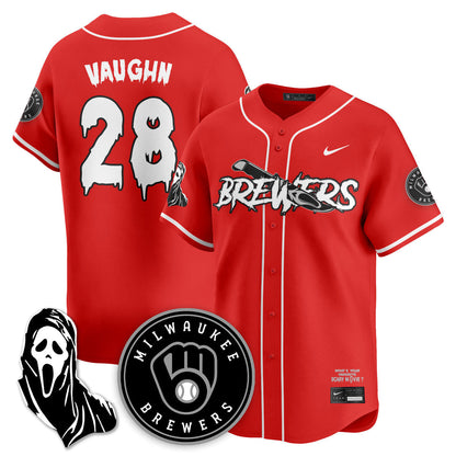 Men's Milwaukee Brewers "Scream Ghostface" Jersey - All Stitched