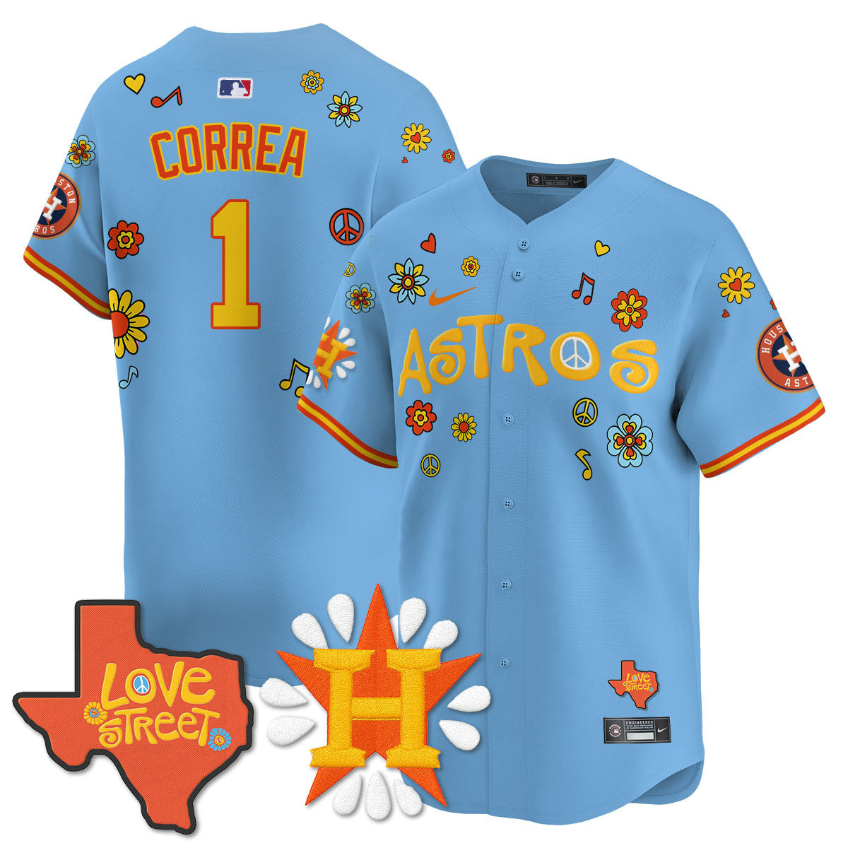 Men's Houston Astros "Love Street" Limited Jersey - All Stitched