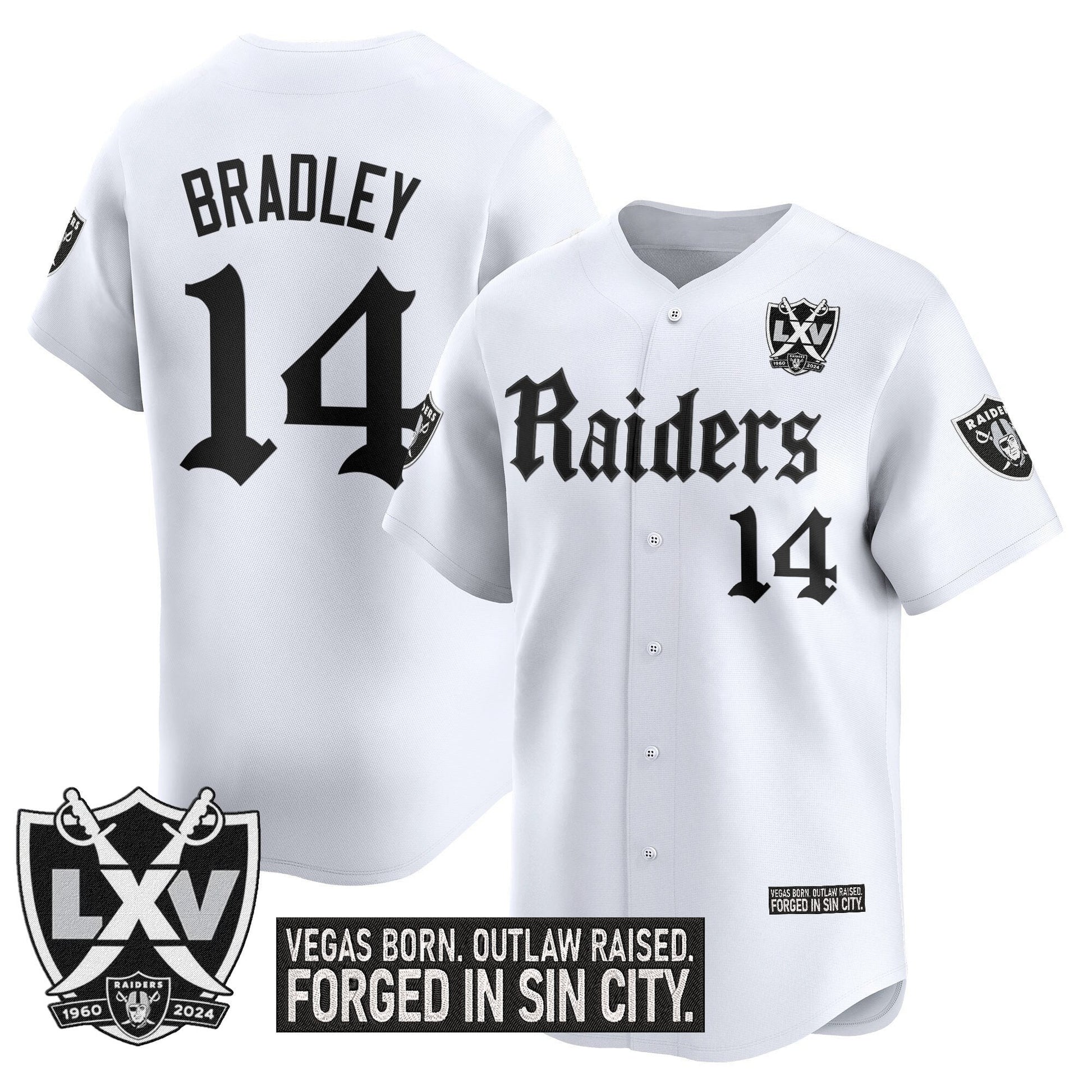 Men's Las Vegas Raiders 'Gothic Sin City Shadows Edition' Vapor Baseball Jersey - All Stitched