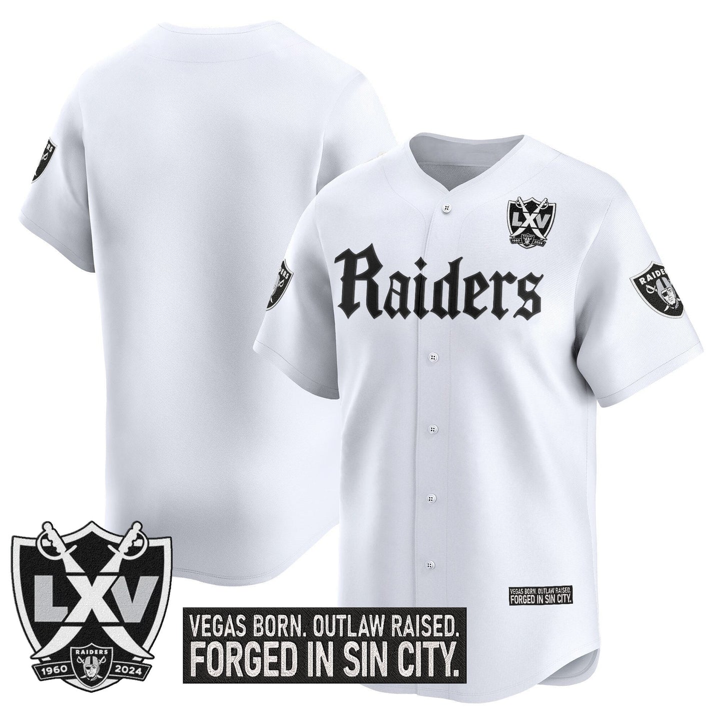 Men's Las Vegas Raiders 'Gothic Sin City Shadows Edition' Vapor Baseball Jersey - All Stitched