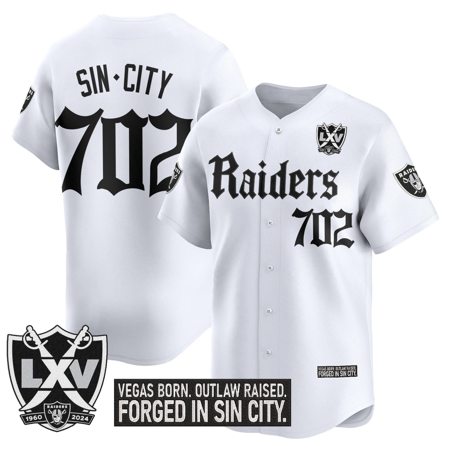 Men's Las Vegas Raiders 'Gothic Sin City Shadows Edition' Vapor Baseball Jersey - All Stitched