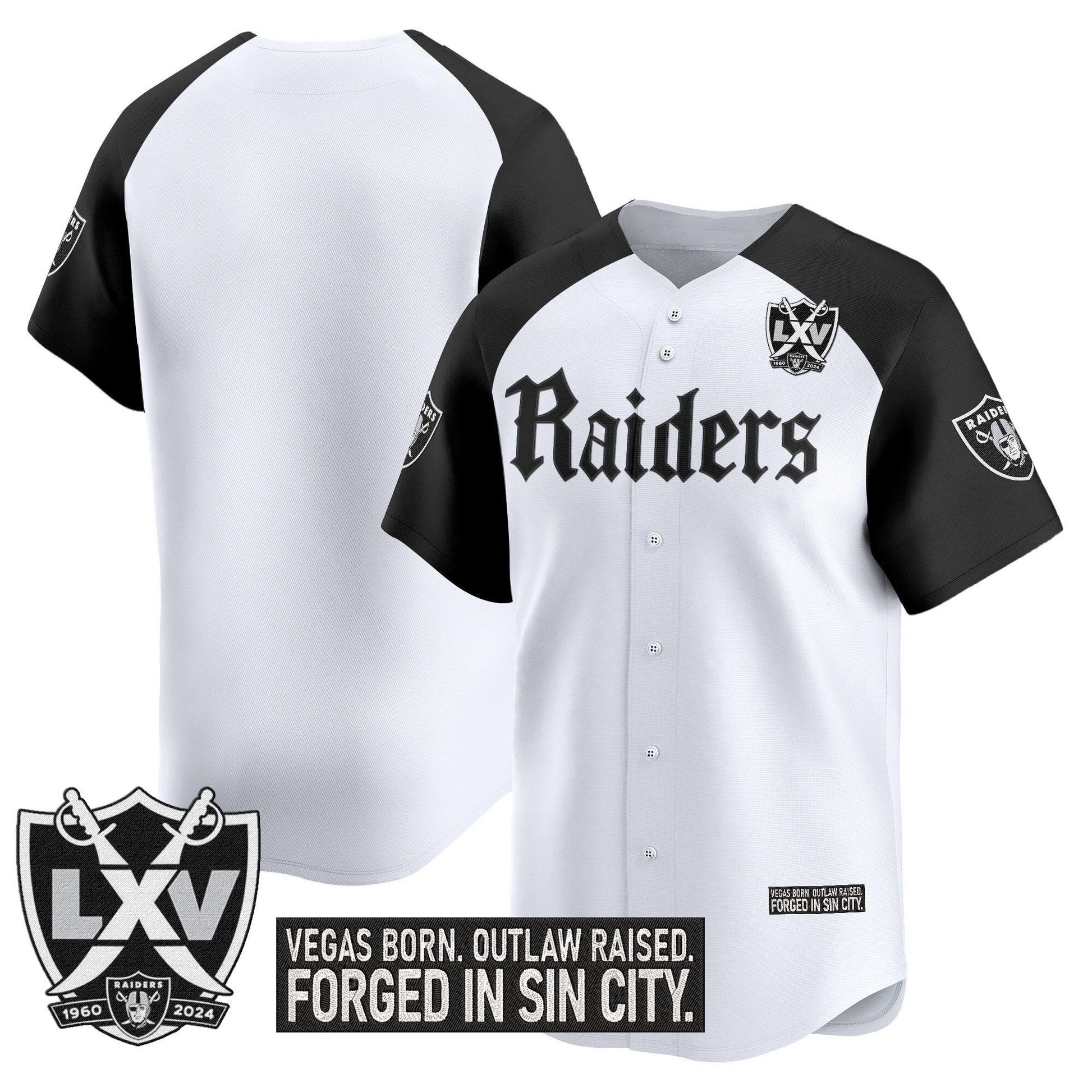 Men's Las Vegas Raiders 'Gothic Sin City Shadows Edition' Vapor Baseball Jersey - All Stitched