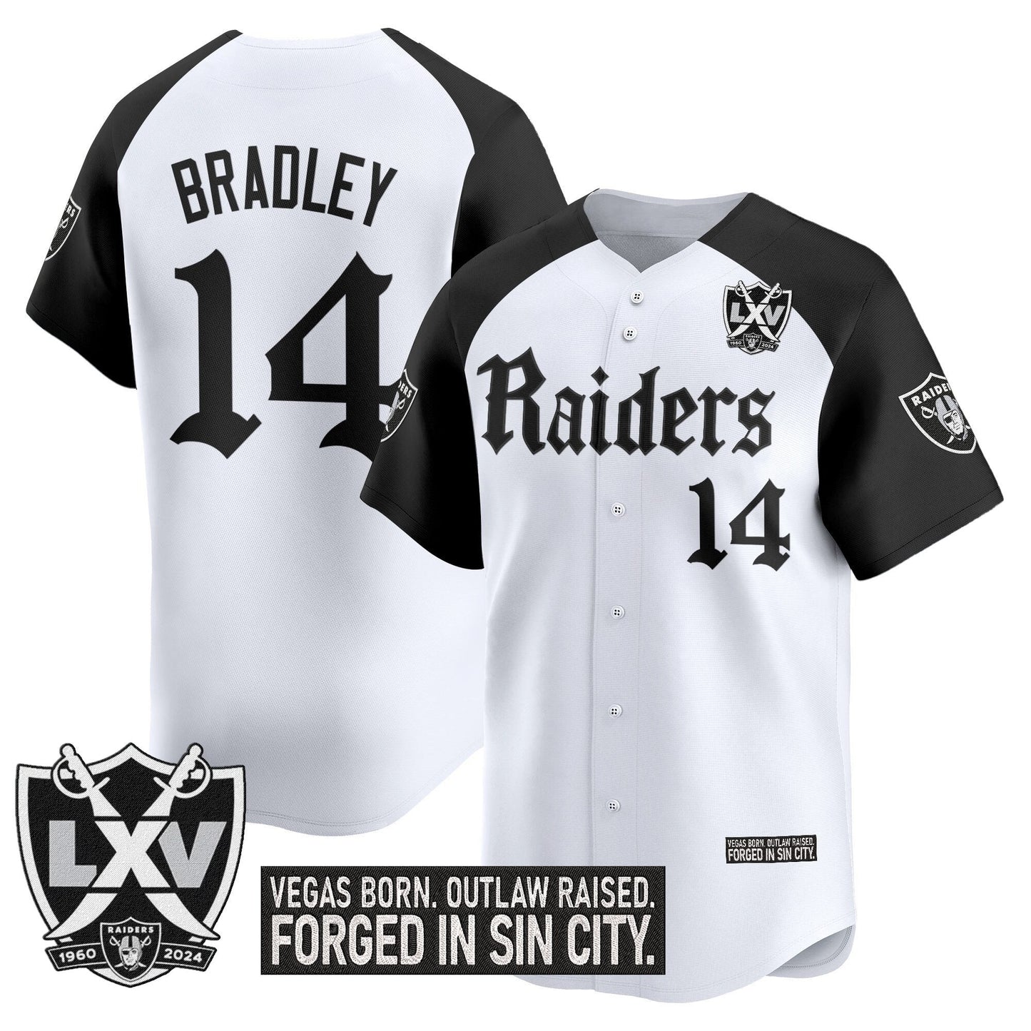 Men's Las Vegas Raiders 'Gothic Sin City Shadows Edition' Vapor Baseball Jersey - All Stitched