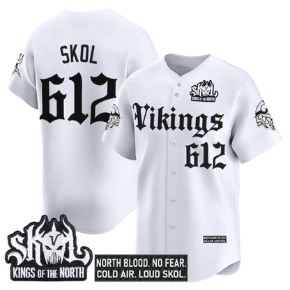 Men's Minnesota Vikings 'Gothic Norseblood Edition' Vapor Baseball Jersey - All Stitched