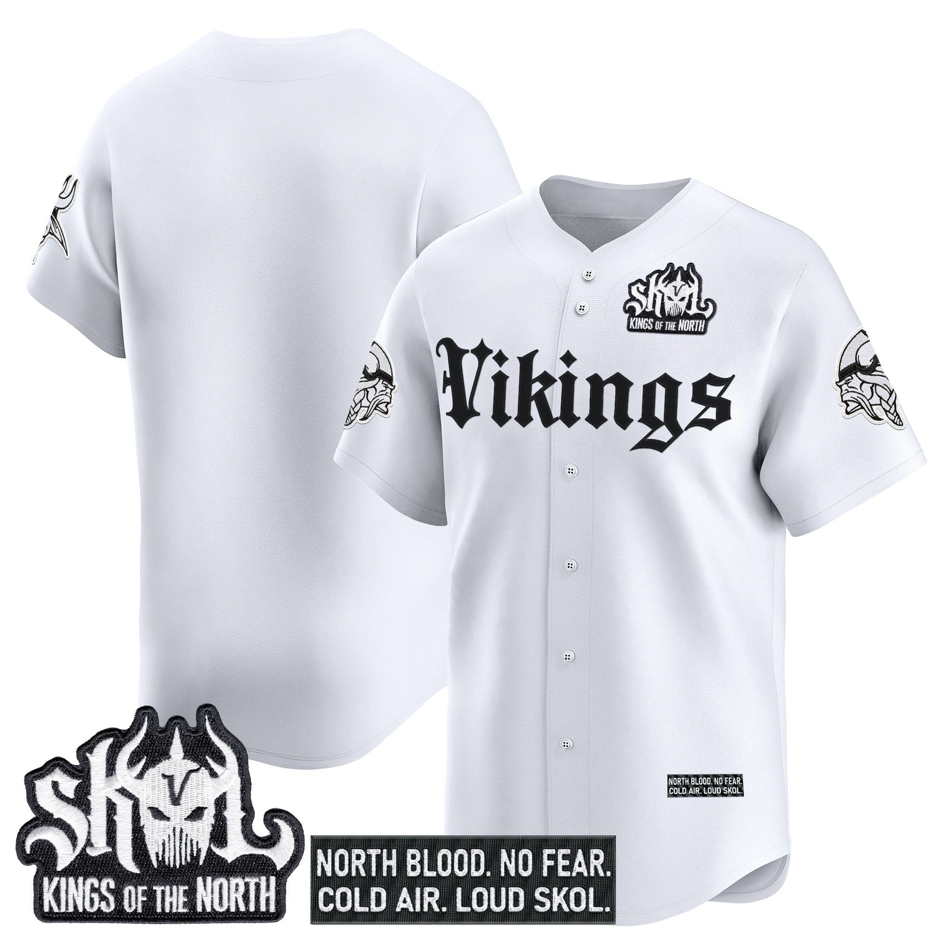 Men's Minnesota Vikings 'Gothic Norseblood Edition' Vapor Baseball Jersey - All Stitched