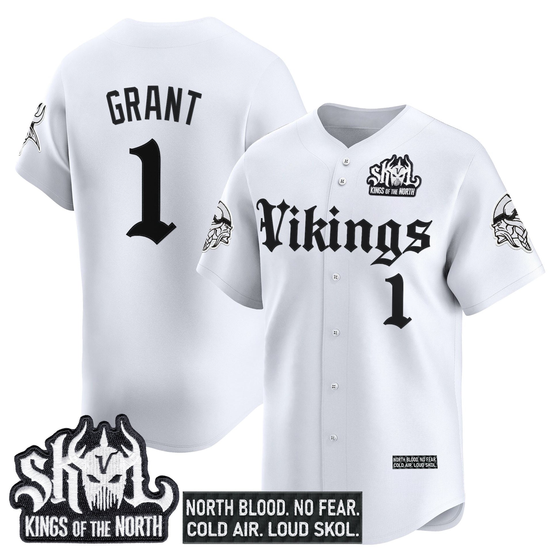Men's Minnesota Vikings 'Gothic Norseblood Edition' Vapor Baseball Jersey - All Stitched