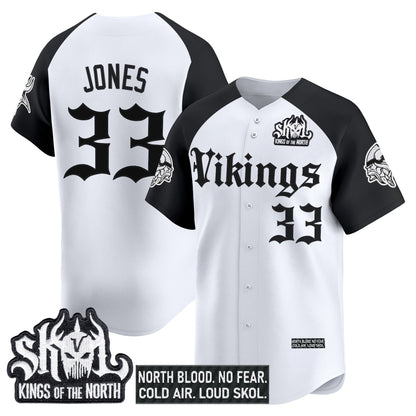 Men's Minnesota Vikings 'Gothic Norseblood Edition' Vapor Baseball Jersey - All Stitched