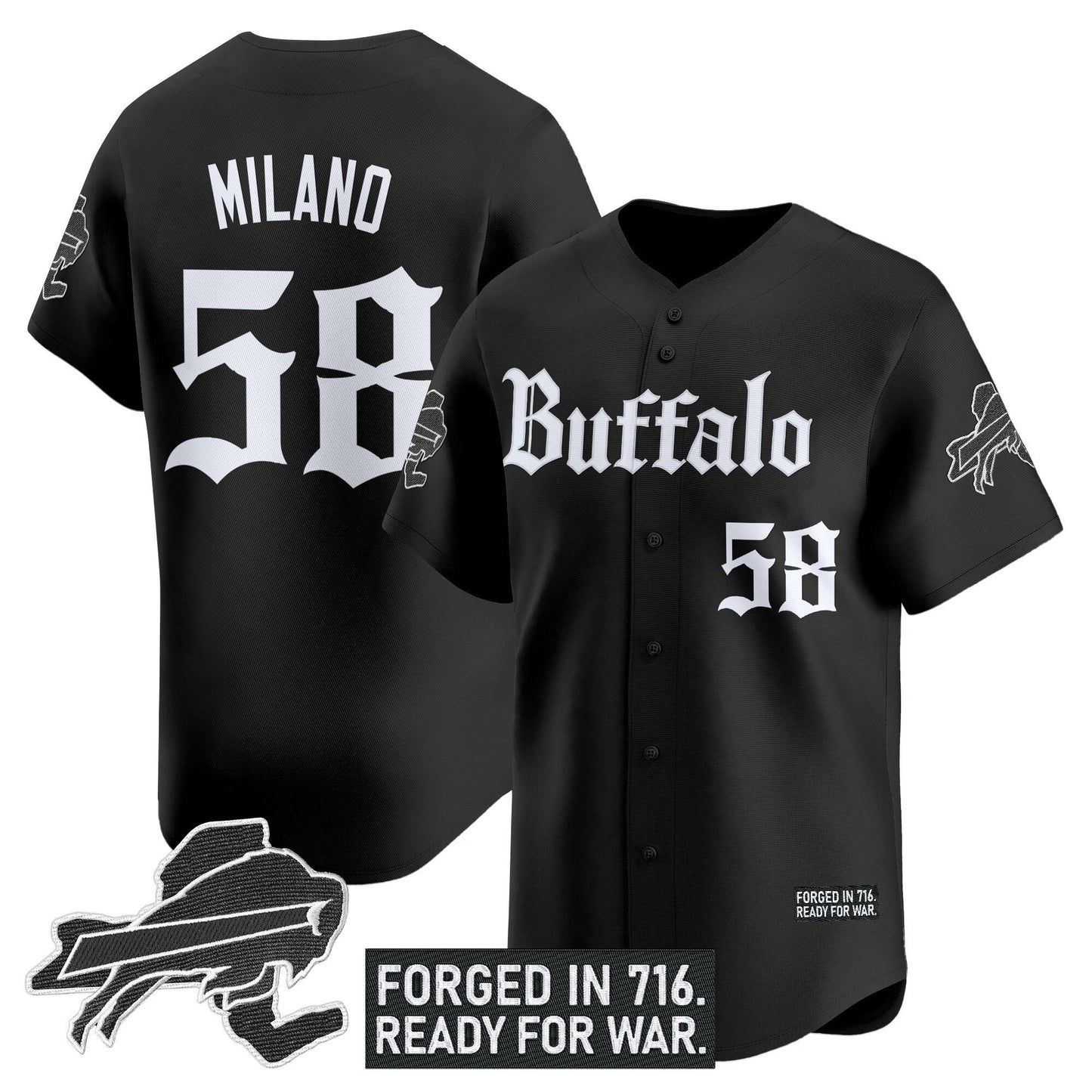 Men's Buffalo Bills 'Gothic Cold Front Edition' Vapor Baseball Jersey - All Stitched