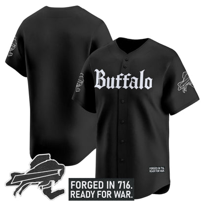 Men's Buffalo Bills 'Gothic Cold Front Edition' Vapor Baseball Jersey - All Stitched