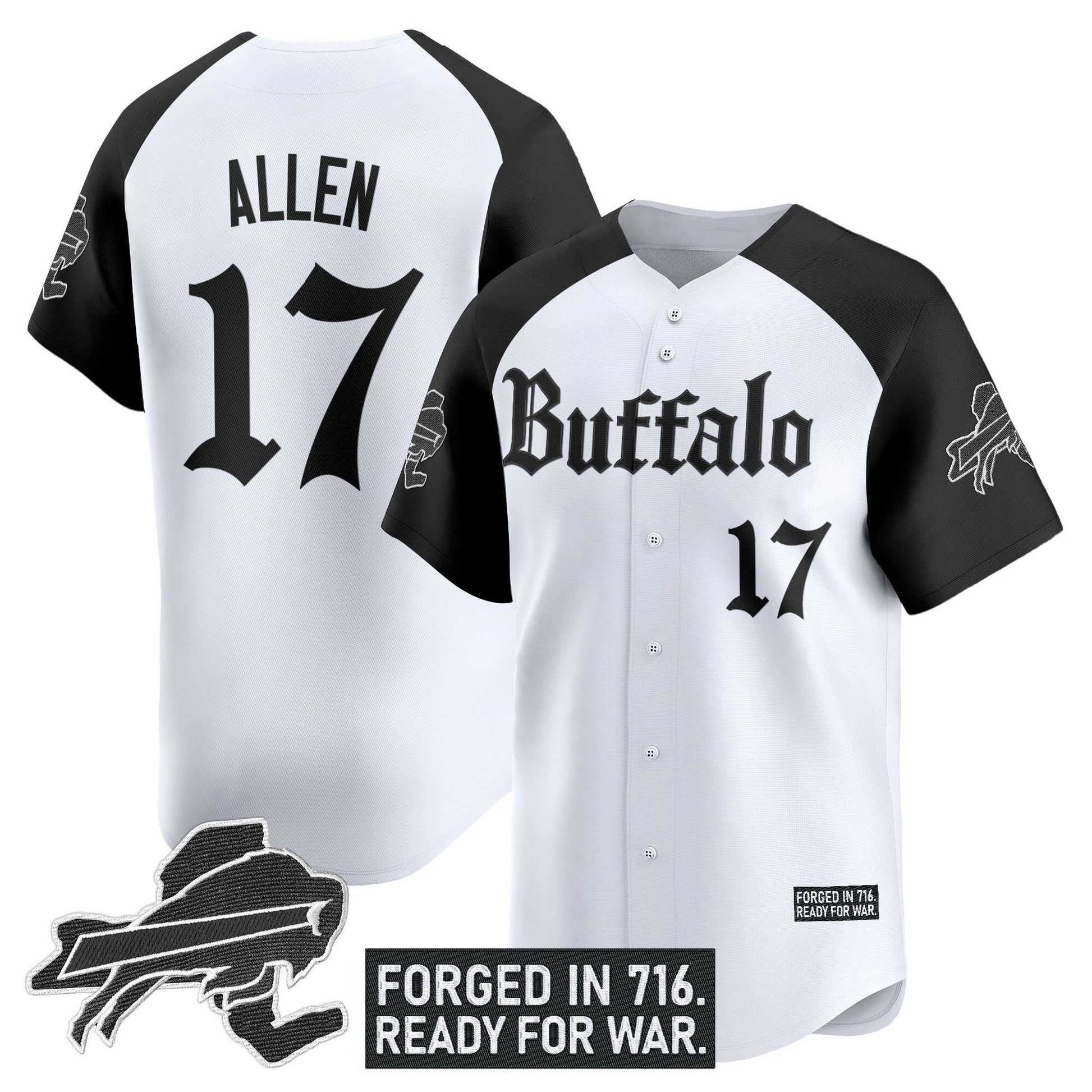 Men's Buffalo Bills 'Gothic Cold Front Edition' Vapor Baseball Jersey - All Stitched