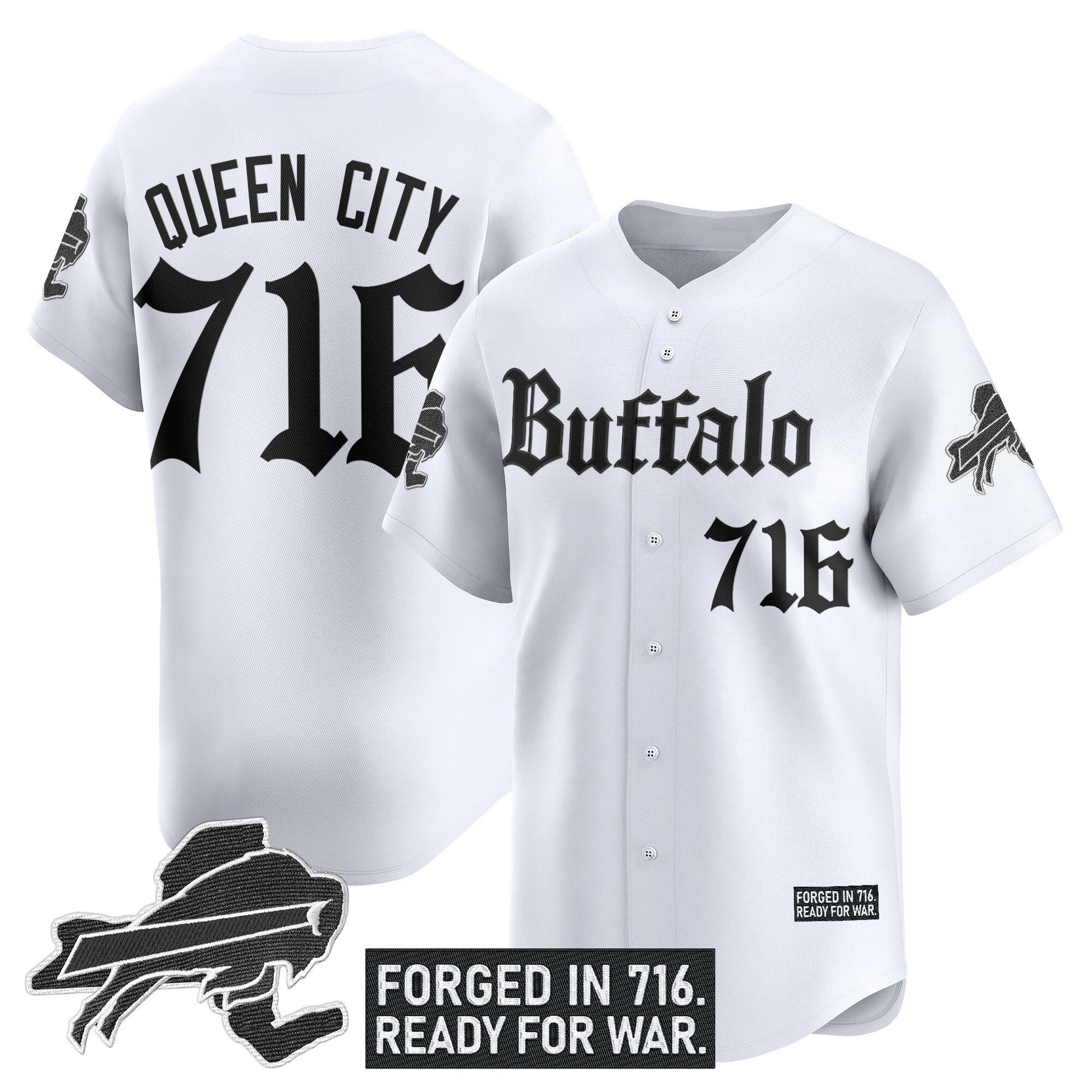 Men's Buffalo Bills 'Gothic Cold Front Edition' Vapor Baseball Jersey - All Stitched