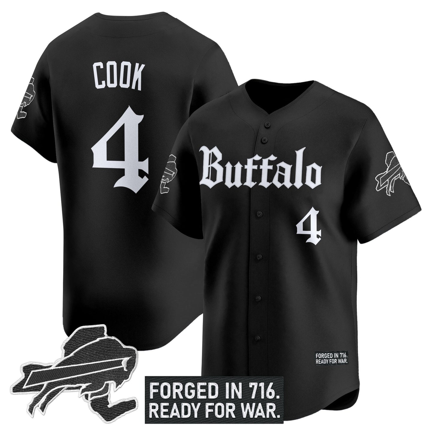 Men's Buffalo Bills 'Gothic Cold Front Edition' Vapor Baseball Jersey - All Stitched