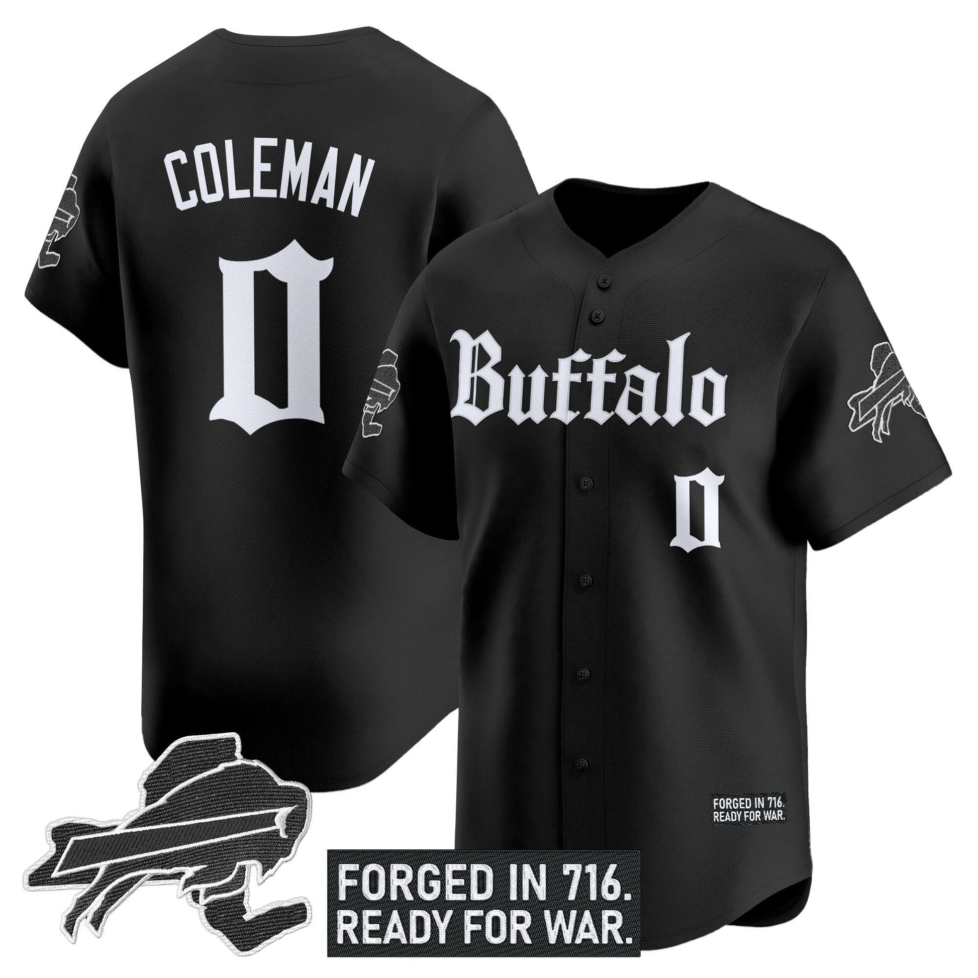 Men's Buffalo Bills 'Gothic Cold Front Edition' Vapor Baseball Jersey - All Stitched