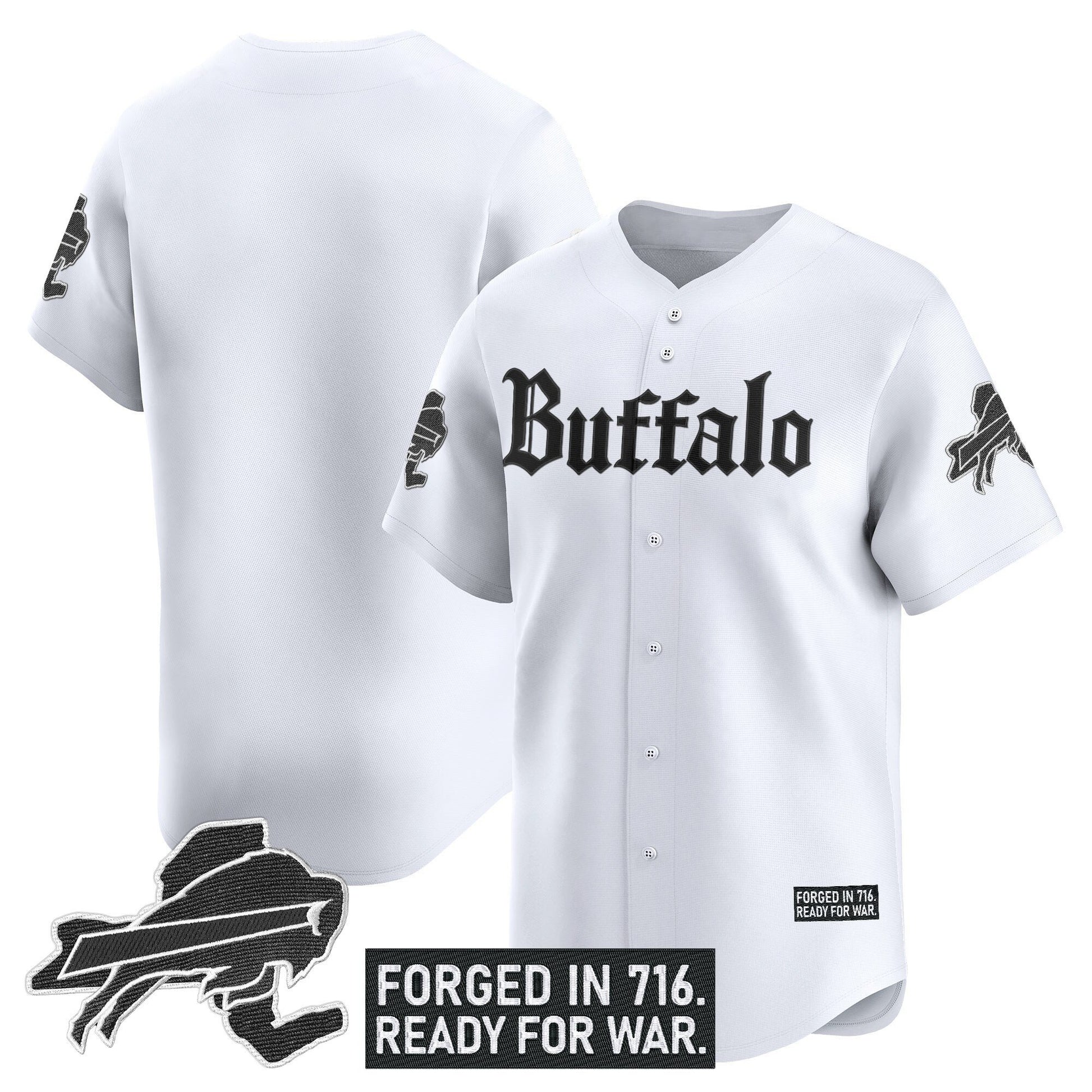 Men's Buffalo Bills 'Gothic Cold Front Edition' Vapor Baseball Jersey - All Stitched