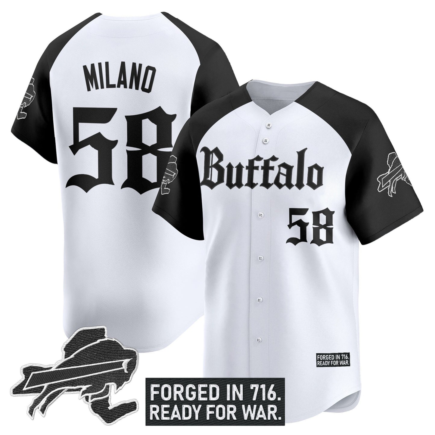 Men's Buffalo Bills 'Gothic Cold Front Edition' Vapor Baseball Jersey - All Stitched
