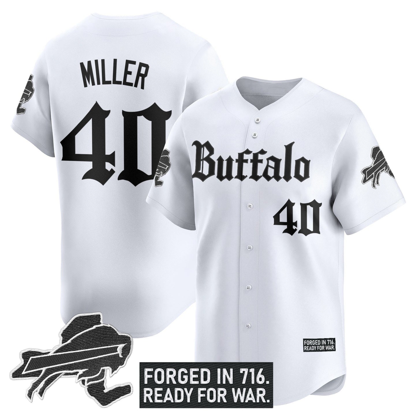 Men's Buffalo Bills 'Gothic Cold Front Edition' Vapor Baseball Jersey - All Stitched