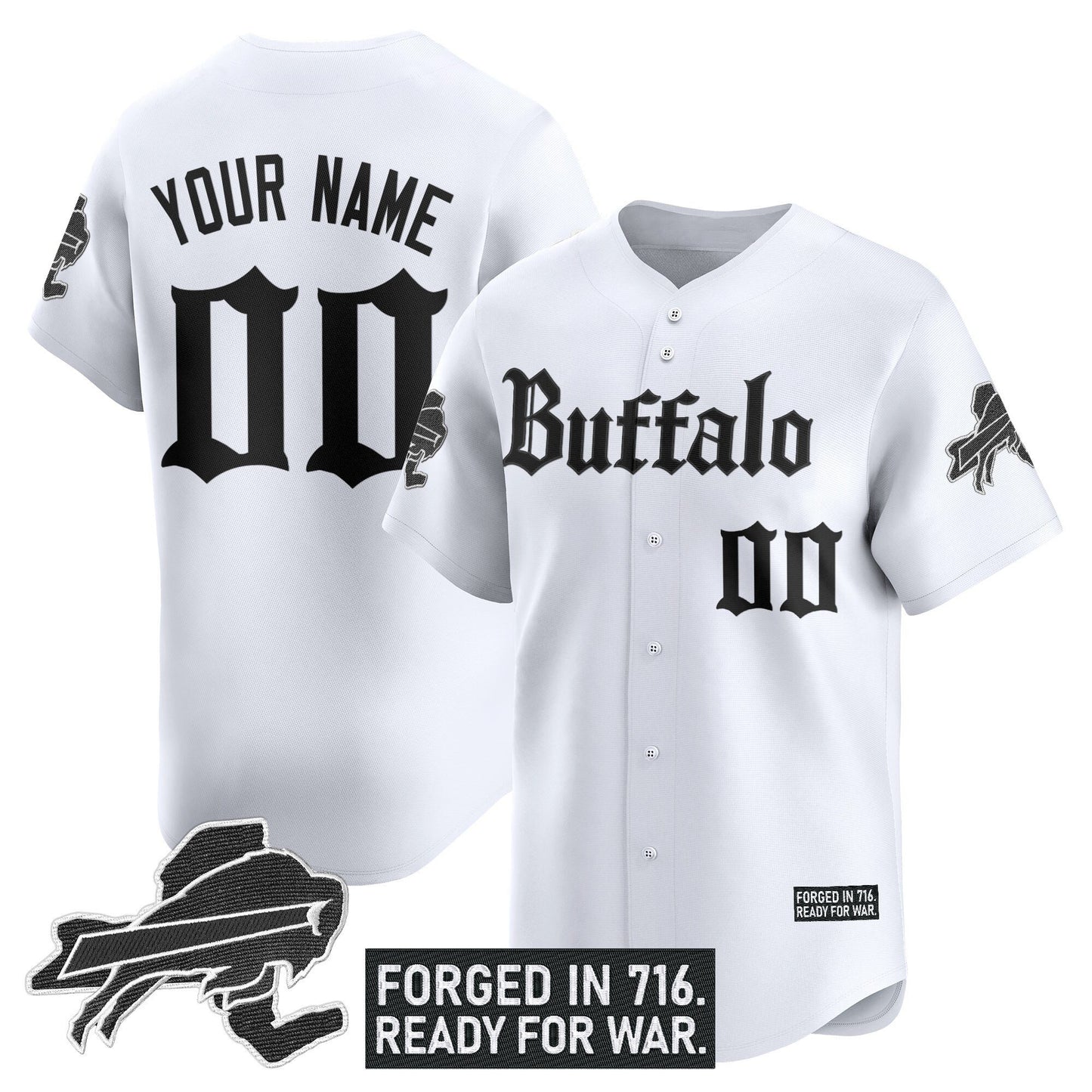 Buffalo Bills 'Gothic Cold Front Edition' Vapor Baseball Custom Jersey - All Stitched