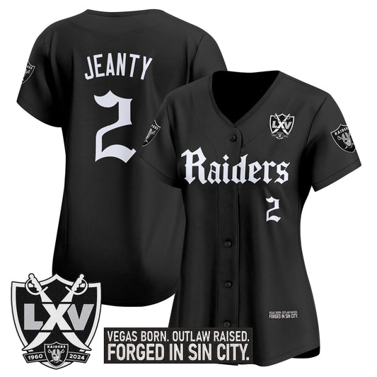 Women's Las Vegas Raiders 'Gothic Sin City Shadows Edition' Vapor Baseball Jersey - All Stitched