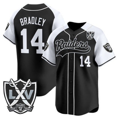 Las Vegas Raiders 65th Anniversary Patch Vapor Baseball Jersey - All Stitched