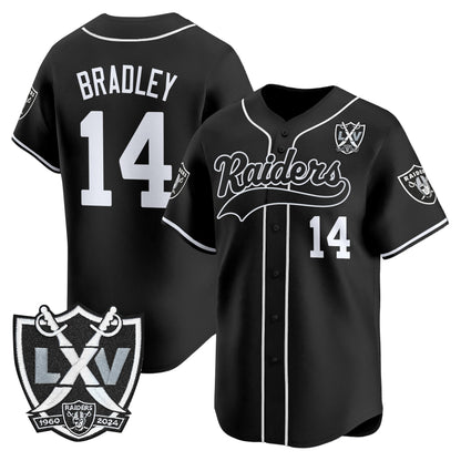 Las Vegas Raiders 65th Anniversary Patch Vapor Baseball Jersey - All Stitched