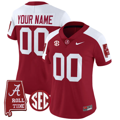 Alabama Crimson Tide 2025 Vapor Limited Custom Jersey - Alabama Map - All Stitched
