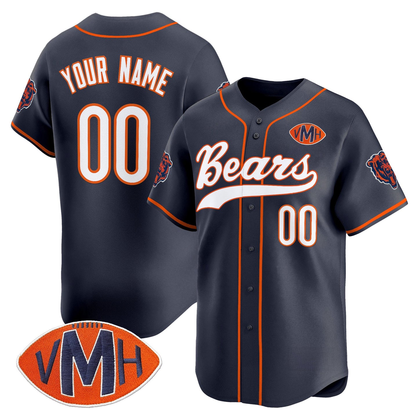 Chicago Bears 2025 Vapor Baseball Custom Jersey - All Stitched