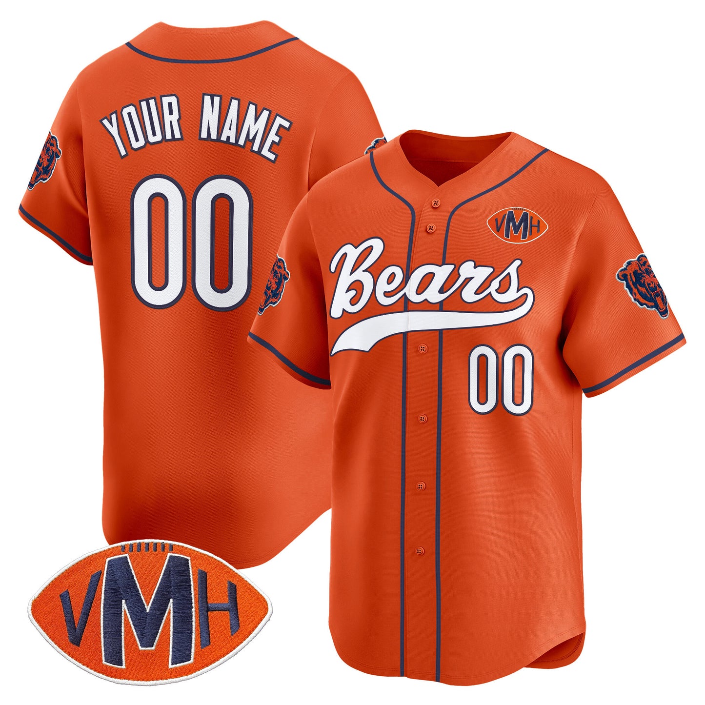 Chicago Bears 2025 Vapor Baseball Custom Jersey - All Stitched
