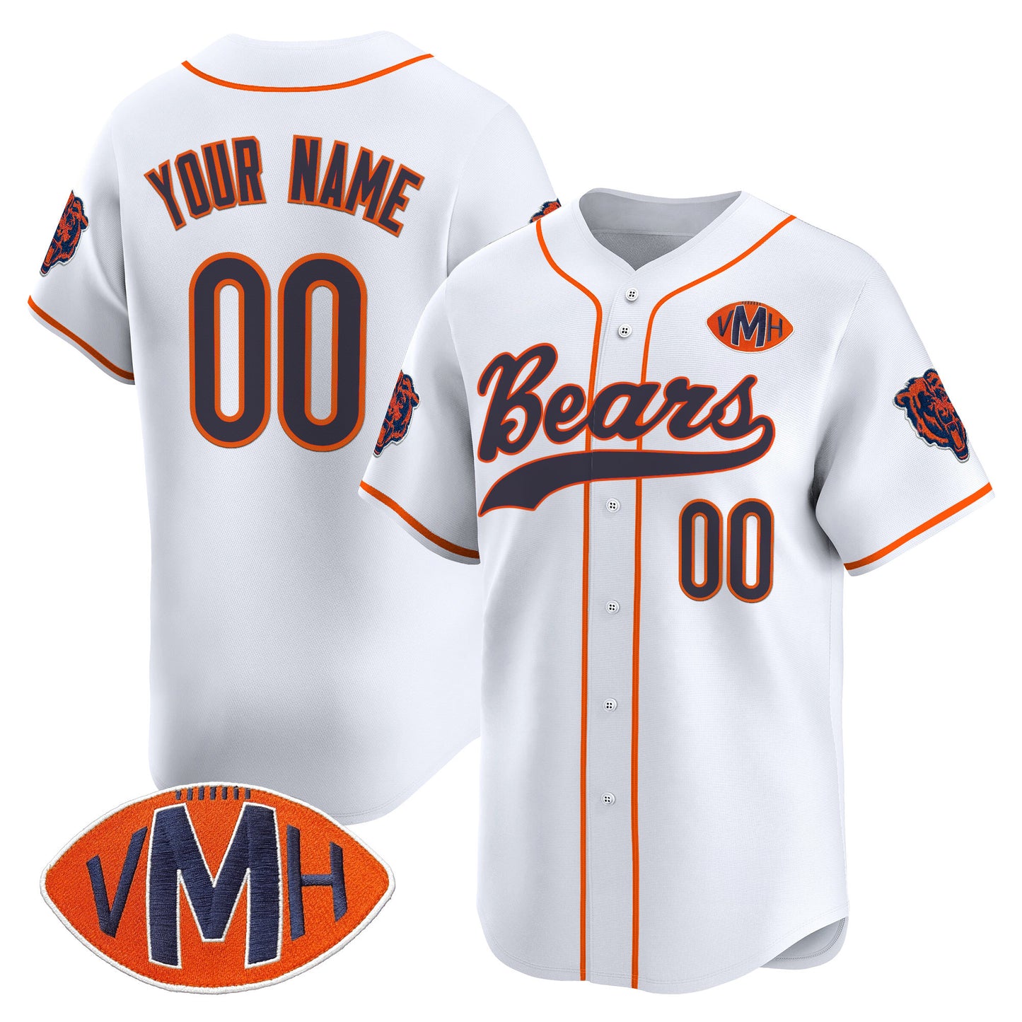 Chicago Bears 2025 Vapor Baseball Custom Jersey - All Stitched