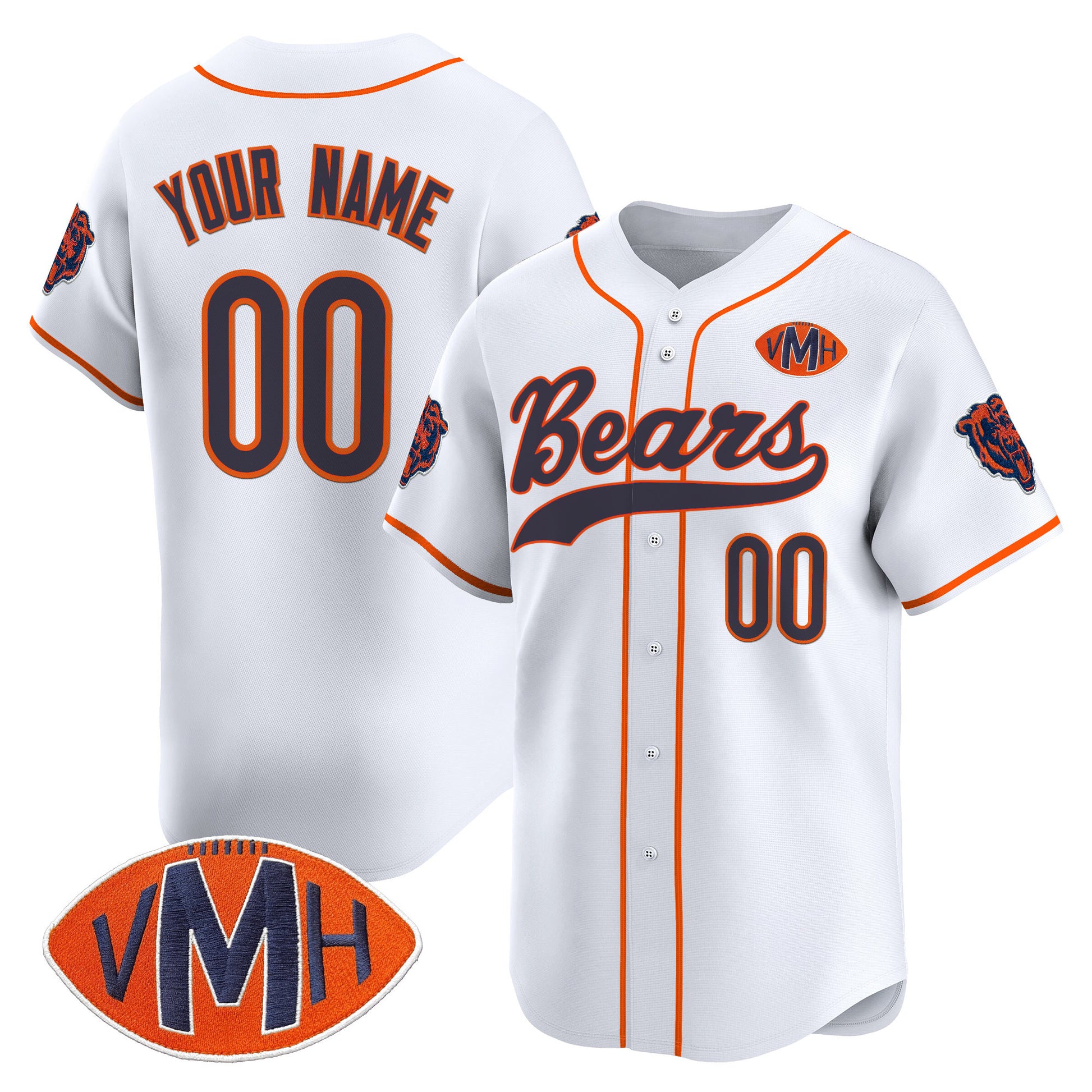 Chicago Bears 2025 Vapor Baseball Custom Jersey - All Stitched