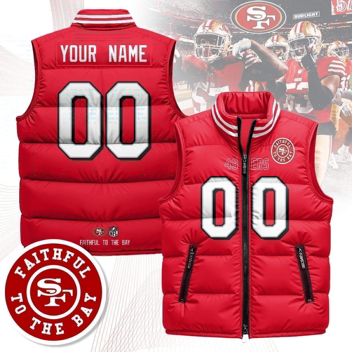 San Francisco 49ers Unisex Puffer Vest V1