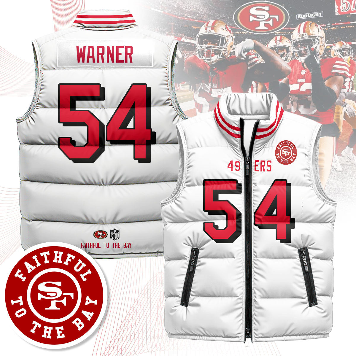 San Francisco 49ers Unisex Puffer Vest V1