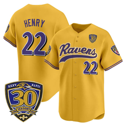 Men's Baltimore Ravens 2025 Vapor Baseball Jersey - 30th Anniversary Patch - All Stitched