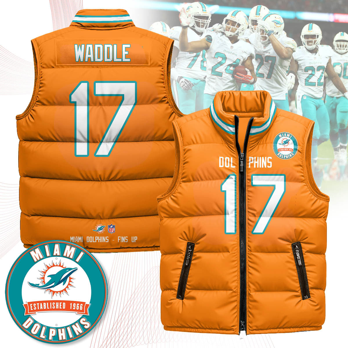 Miami Dolphins Unisex Puffer Vest