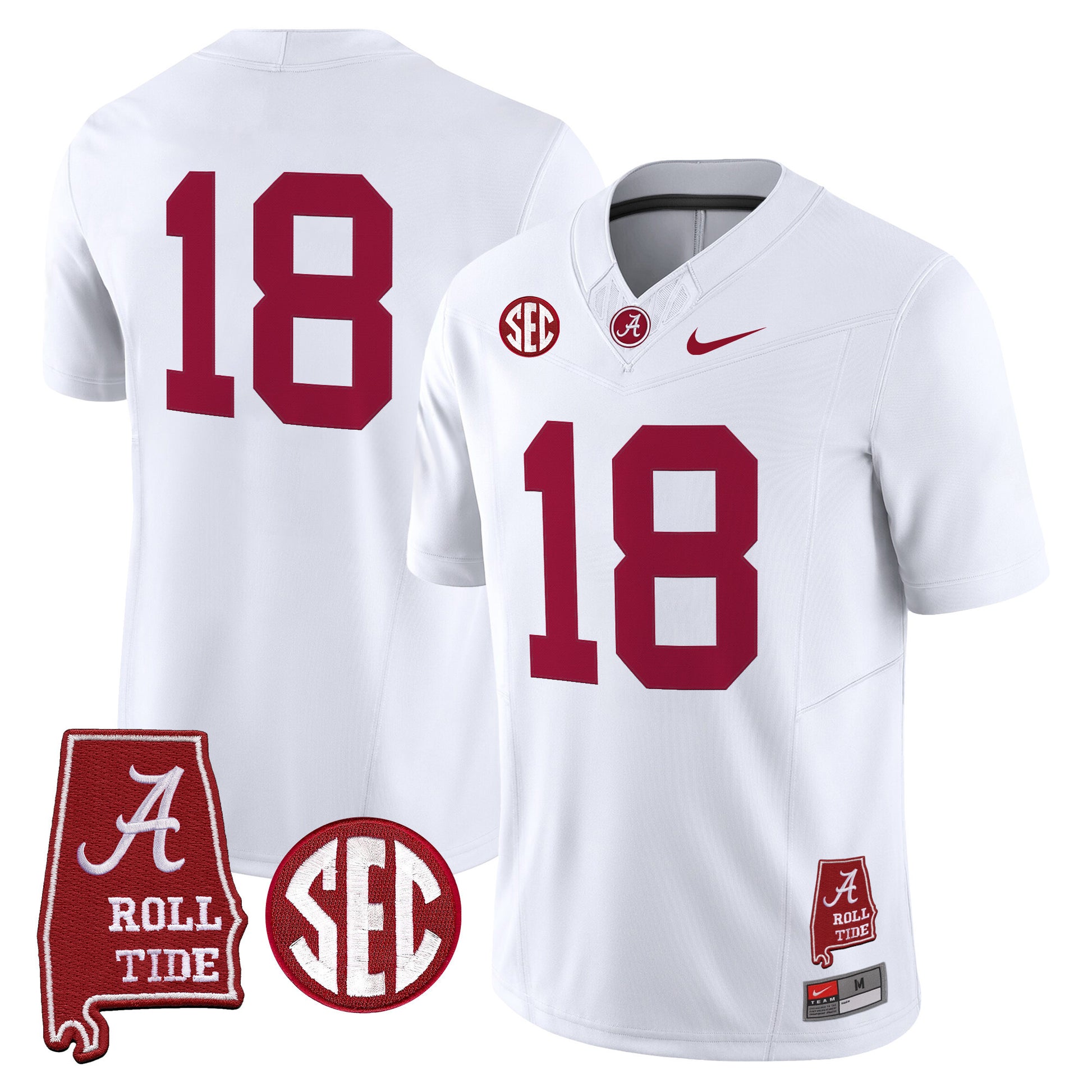 Men's Alabama Crimson Tide 2025 Vapor Limited Jersey - Alabama Map - All Stitched