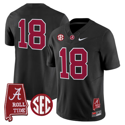 Men's Alabama Crimson Tide 2025 Vapor Limited Jersey - Alabama Map - All Stitched