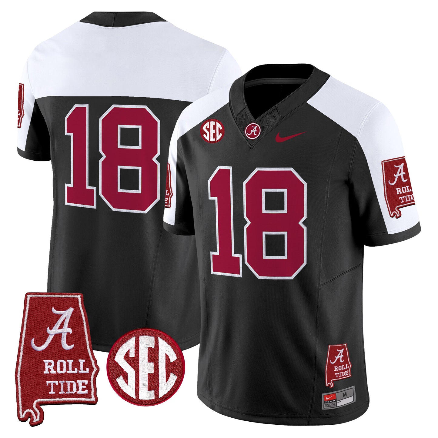 Men's Alabama Crimson Tide 2025 Vapor Limited Jersey - Alabama Map - All Stitched