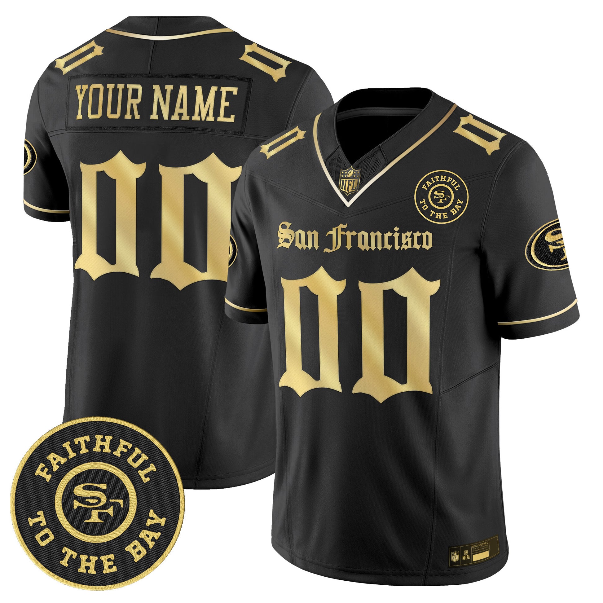 San Francisco 49ers 'Gothic Edition' Vapor Limited Custom Jersey - All Stitched