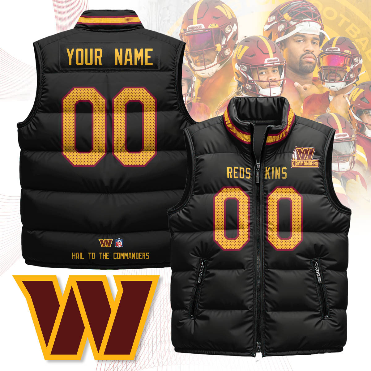 Washington Commanders Unisex Puffer Vest