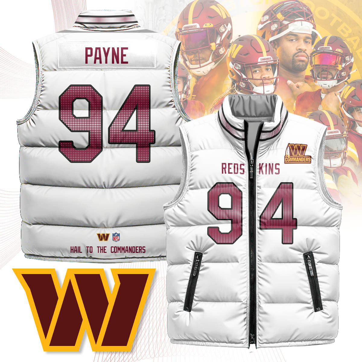 Washington Commanders Unisex Puffer Vest