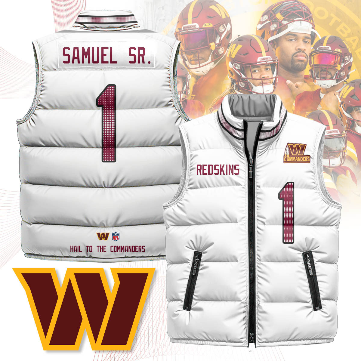 Washington Commanders Unisex Puffer Vest