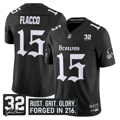 Men's Cleveland Browns 'Gothic Dawg Shadows Drop' Vapor Limited Jersey - All Stitched